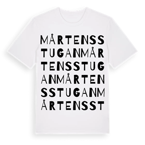 Mårtensstugan ordlek t-shirt – ekologisk bomull t-shirt från Pinshirt