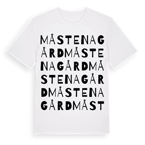 Måstena Gård ordlek t-shirt – ekologisk bomull t-shirt från Pinshirt