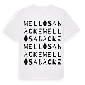 Mellösabacke ordlek t-shirt – ekologisk bomull t-shirt från Pinshirt