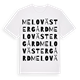 White t-shirt med Melo Västergård ordlek t-shirt
