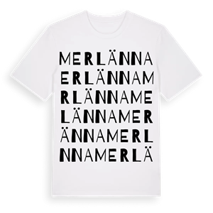 Merlänna ordlek t-shirt – ekologisk bomull t-shirt från Pinshirt