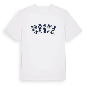 Mesta college t-shirt – ekologisk bomull t-shirt från Pinshirt