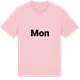 Pink Cotton t-shirt med Mon fetstil t-shirt