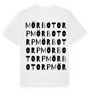 Mörbotorp ordlek t-shirt – ekologisk bomull t-shirt från Pinshirt