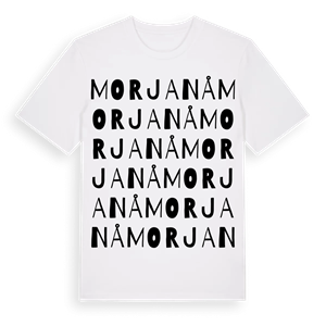 Morjanå ordlek t-shirt – ekologisk bomull t-shirt från Pinshirt