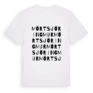 Mörtsjö Ringmur ordlek t-shirt – ekologisk bomull t-shirt från Pinshirt