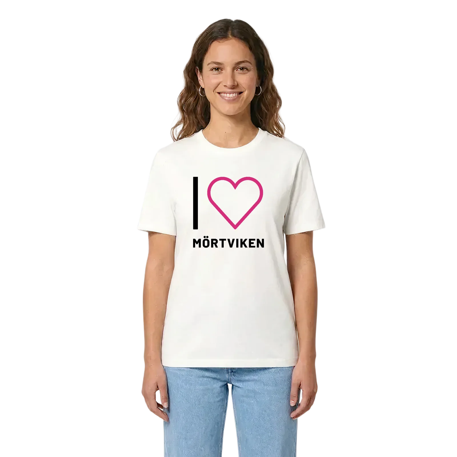 Jag älskar Mörtviken t-shirt stort tryck – White, i miljö
