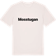 Vintage White t-shirt med Mosstugan fetstil t-shirt