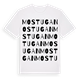 White t-shirt med Mostugan ordlek t-shirt