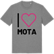 Mid Heather Gray t-shirt med Jag älskar Mota t-shirt stort tryck