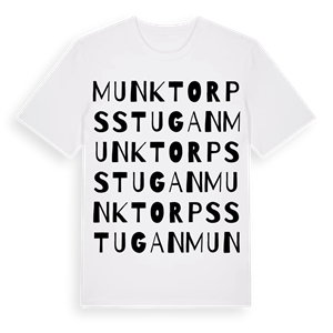 Munktorpsstugan ordlek t-shirt – ekologisk bomull t-shirt från Pinshirt