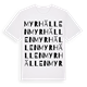 White t-shirt med Myrhällen ordlek t-shirt