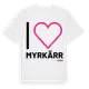 White t-shirt med Jag älskar Myrkärr t-shirt stort tryck