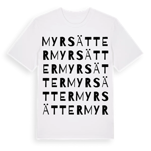 Myrsätter ordlek t-shirt – ekologisk bomull t-shirt från Pinshirt