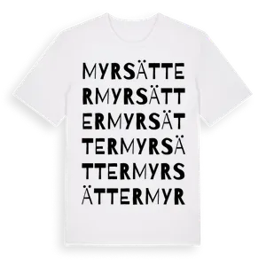 Myrsätter ordlek t-shirt – ekologisk bomull t-shirt från Pinshirt