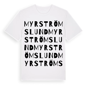 Myrströmslund ordlek t-shirt – ekologisk bomull t-shirt från Pinshirt