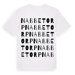 Nabbetorp ordlek t-shirt – ekologisk bomull t-shirt från Pinshirt