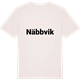 Vintage White t-shirt med Näbbvik fetstil t-shirt