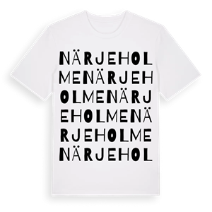 Närjeholme ordlek t-shirt – ekologisk bomull t-shirt från Pinshirt