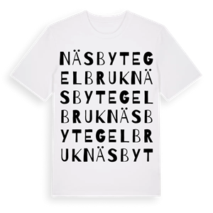 Näsby tegelbruk ordlek t-shirt – ekologisk bomull t-shirt från Pinshirt
