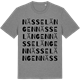 Mid Heather Gray t-shirt med Nässelängen ordlek t-shirt
