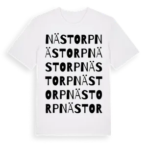 Nästorp ordlek t-shirt – ekologisk bomull t-shirt från Pinshirt