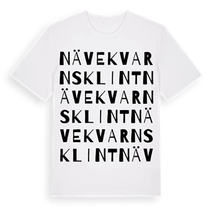 Nävekvarns klint ordlek t-shirt – ekologisk bomull t-shirt från Pinshirt