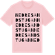 Pink Cotton t-shirt med Nedre Sandstugan ordlek t-shirt