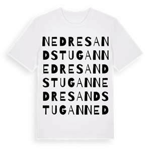 Nedre Sandstugan ordlek t-shirt – ekologisk bomull t-shirt från Pinshirt