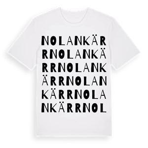 Nolankärr ordlek t-shirt – ekologisk bomull t-shirt från Pinshirt