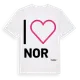 White t-shirt med Jag älskar Nor t-shirt stort tryck