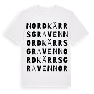 Nordkärrsgraven ordlek t-shirt – ekologisk bomull t-shirt från Pinshirt