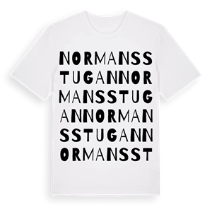Normansstugan ordlek t-shirt – ekologisk bomull t-shirt från Pinshirt