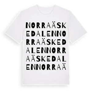 Norra Äskedalen ordlek t-shirt – ekologisk bomull t-shirt från Pinshirt