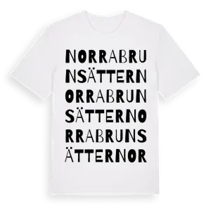 Norra Brunsätter ordlek t-shirt – ekologisk bomull t-shirt från Pinshirt