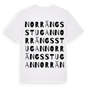Norrängsstugan ordlek t-shirt – ekologisk bomull t-shirt från Pinshirt