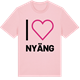 Pink Cotton t-shirt med Jag älskar Nyäng t-shirt stort tryck