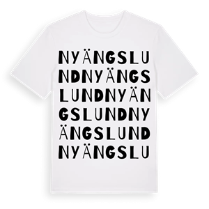 Nyängslund ordlek t-shirt – ekologisk bomull t-shirt från Pinshirt