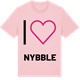 Pink Cotton t-shirt med Jag älskar Nybble t-shirt stort tryck