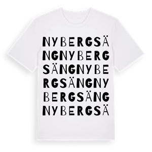 Nybergsäng ordlek t-shirt – ekologisk bomull t-shirt från Pinshirt