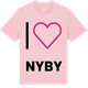 Pink Cotton t-shirt med Jag älskar Nyby t-shirt stort tryck