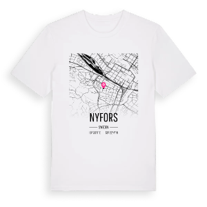 Nyfors karta t-shirt – ekologisk bomull t-shirt från Pinshirt