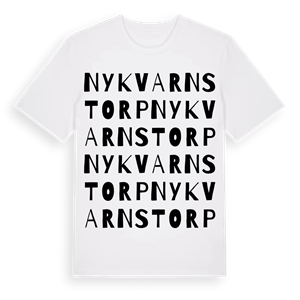 Nykvarnstorp ordlek t-shirt – ekologisk bomull t-shirt från Pinshirt