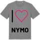Mid Heather Gray t-shirt med Jag älskar Nymo t-shirt stort tryck