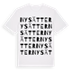White t-shirt med Nysätter ordlek t-shirt