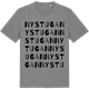 Mid Heather Gray t-shirt med Nystugan ordlek t-shirt