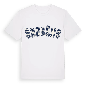 Ödesäng college t-shirt – ekologisk bomull t-shirt från Pinshirt