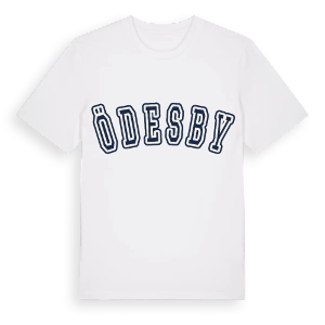 Ödesby college t-shirt – ekologisk bomull t-shirt från Pinshirt