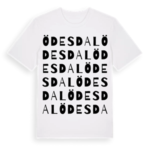 Ödesdal ordlek t-shirt – ekologisk bomull t-shirt från Pinshirt