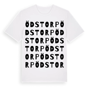 Ödstorp ordlek t-shirt – ekologisk bomull t-shirt från Pinshirt